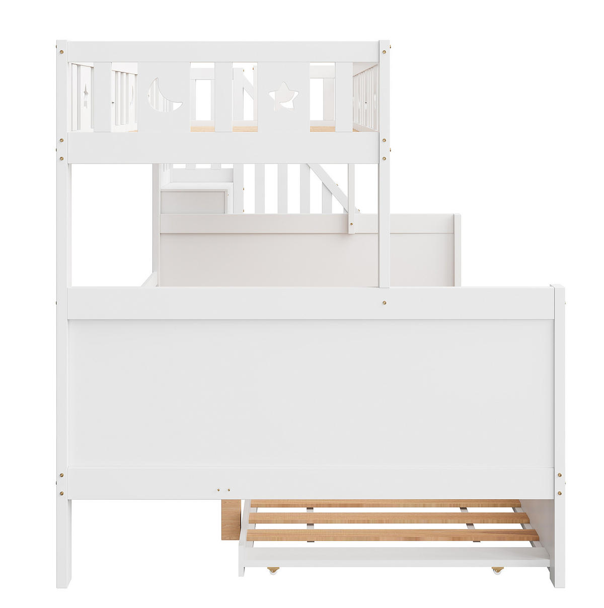 ETAGENBETT 90/200-140/200 cm Weiß mit Stauraum und Sicherheitsleiter - Weiß, Holz (140/200cm) - MIVRAY