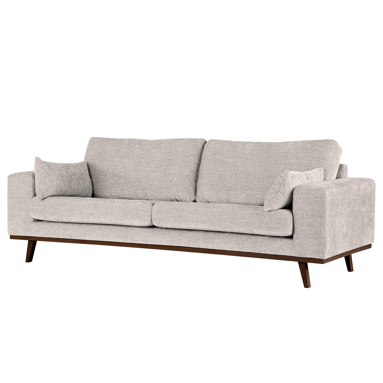2-SITZER SOFA - Buchefarben/Grau, Buchenholz/Textil (197/81/88cm) - home24