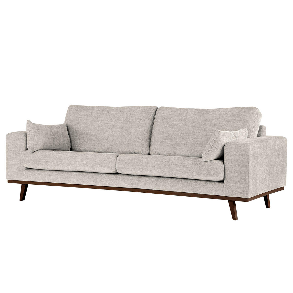 2-SITZER SOFA - Buchefarben/Grau, Buchenholz/Textil (197/81/88cm) - home24