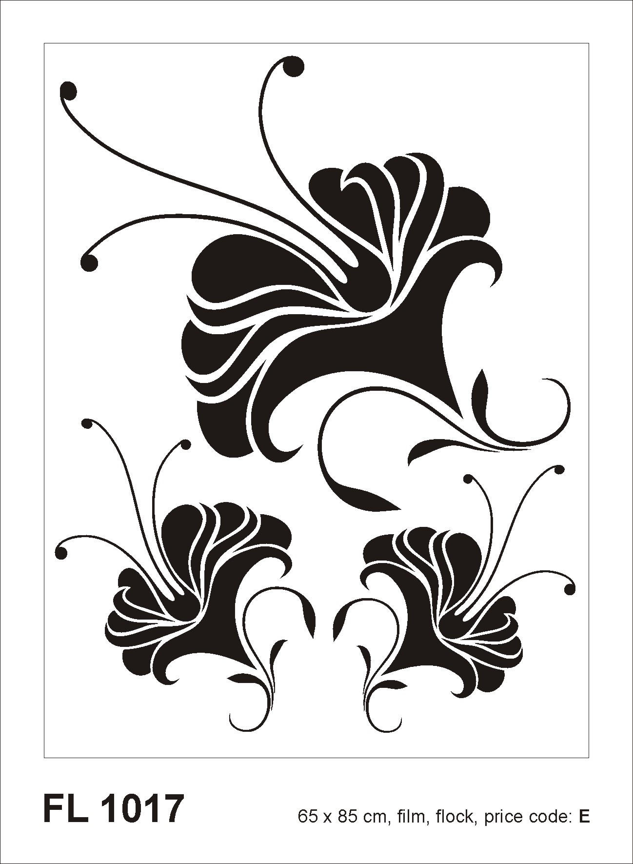 WANDTATTOO Blumen 65 x 85 cm - Schwarz, Papier (85/65/65cm) - Sanders & Sanders