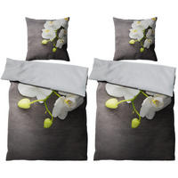 BETTWÄSCHE 4-teilig Pretty - Grau, Naturmaterialien (135/200cm) - Sanilo