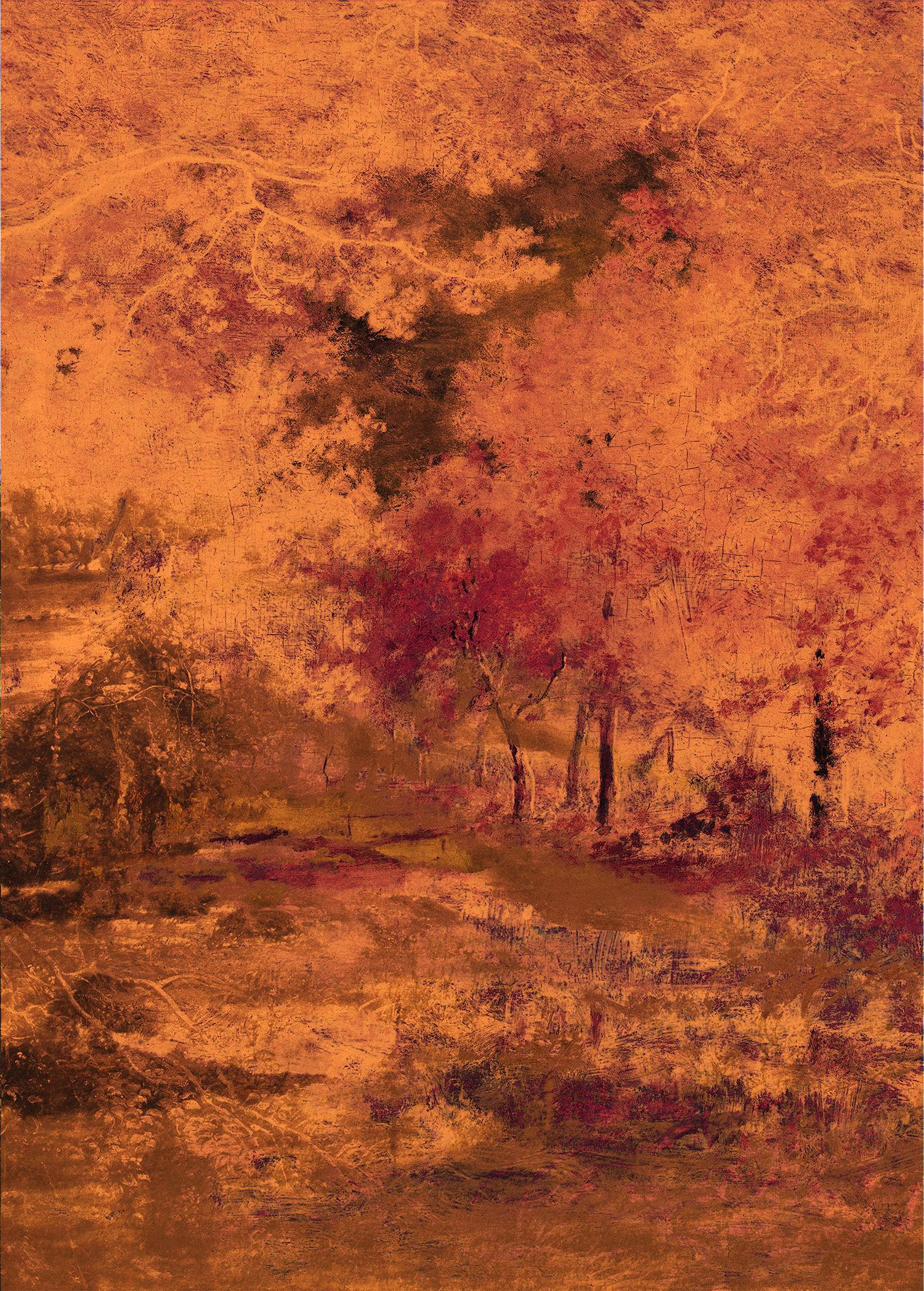 FOTOTAPETE Herbst 200 x 280 cm - Orange, Papier (200/280cm) - Sanders & Sanders