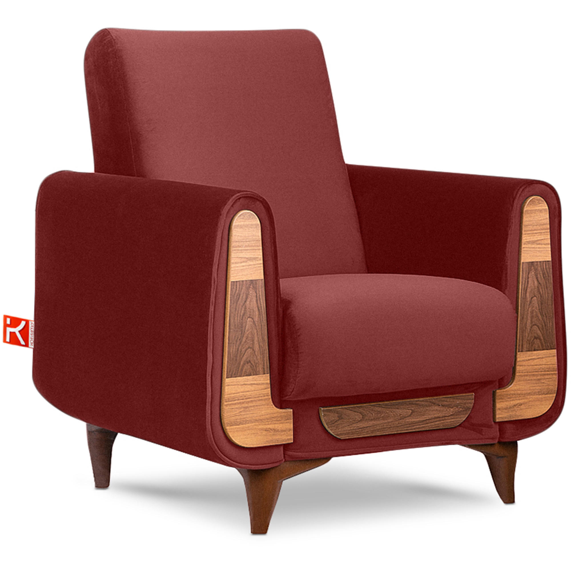 SESSEL GUSTAVO mit Armlehnen, braun - Dunkelbraun/Braun, Holz/Holzwerkstoff (83/95/92cm) - KONSIMO®
