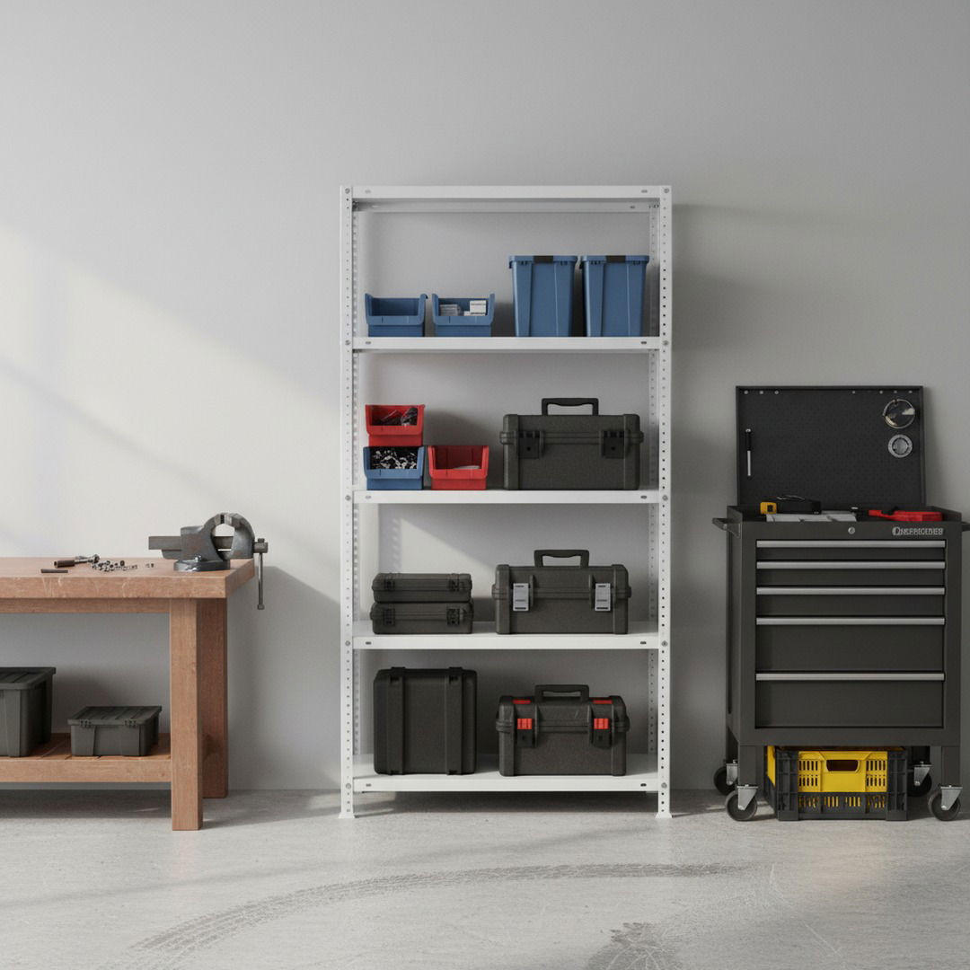 SCHRAUBREGAL PANDA | HxBxT 180x90x30cm | 5 Fachböden | Fachlast 75kg | Weiß - Weiß, Metall (90/180/30cm) - PROREGAL