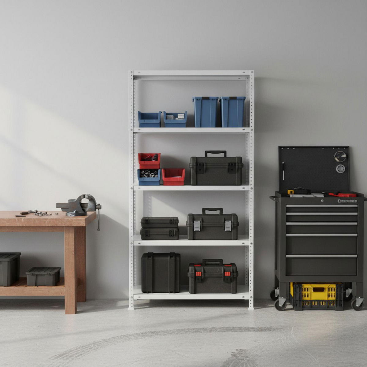 SCHRAUBREGAL PANDA | HxBxT 180x90x30cm | 5 Fachböden | Fachlast 75kg | Weiß - Weiß, Metall (90/180/30cm) - PROREGAL