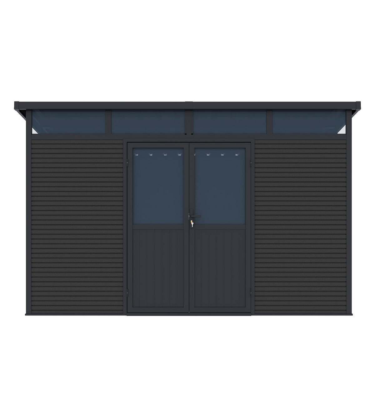 WEIDE Aluminium & WPC Gartenhaus 338/218/226 cm Anthrazit - Anthrazit, Metall (338/226/218cm) - WEIDE