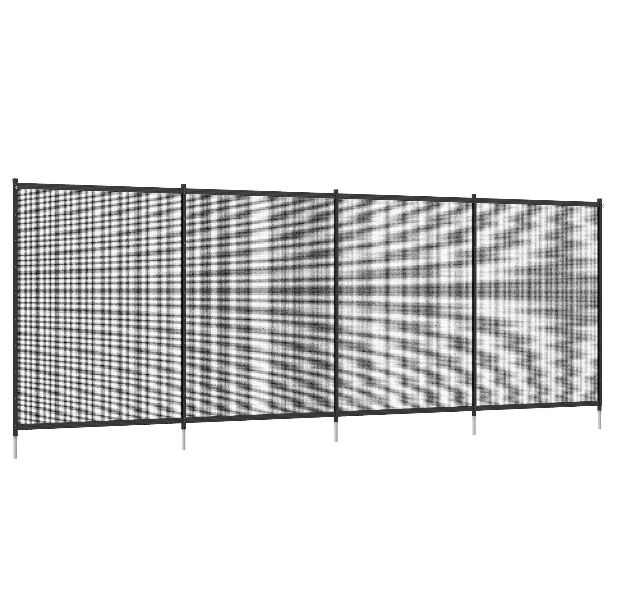 SICHTSCHUTZZAUN Poolzaun 365/2,5/126 cm schwarz aus Aluminium mit Steckfuß - Schwarz, Metall (2.5/126cm) - OKWISH