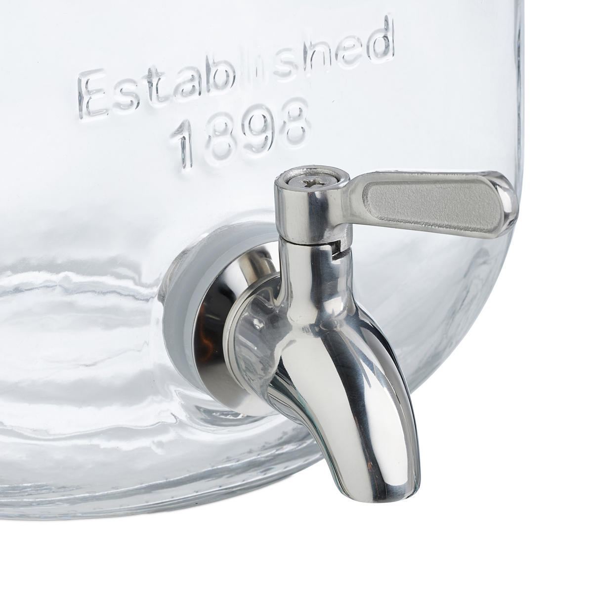 2XGETRÄNKESPENDER - Transparent, Glas/Metall (4L) - Relaxdays