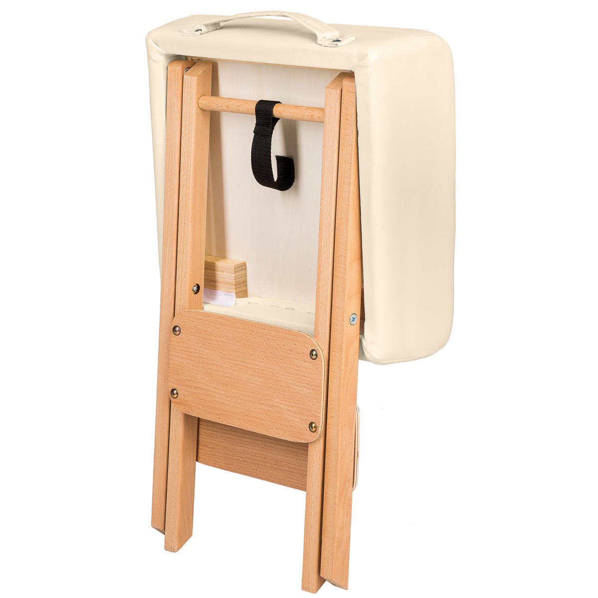 HOCKER mit 2 Lagerungsrollen, leichte Reinigung,beige - Beige, Textil (34/54/34cm) - tectake