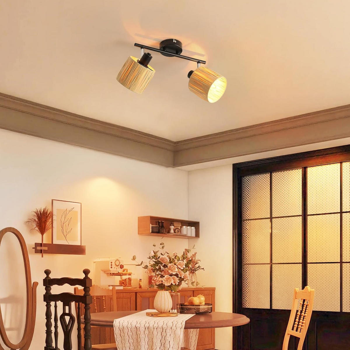 DECKENSTRAHLER Glostra 17.5/16.5/34.5 cm - Schwarz, Metall (34.5/17.5/16.5cm) - ZMH