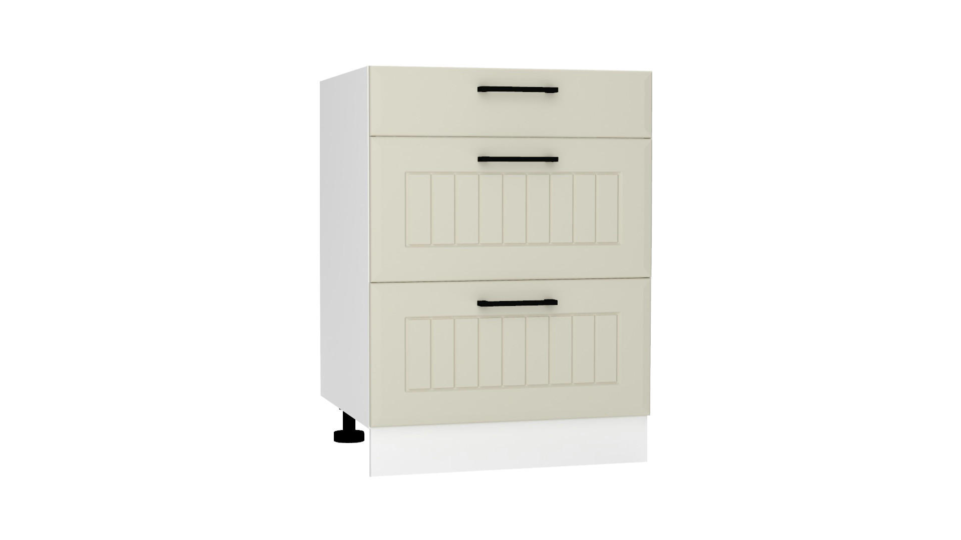 UNTERSCHRANK D60S3 - Arvion - 3 Schubladen für effiziente Organisation - Beige, Holz/Metall (60/82/52.4cm) - ROYAL24_MARKT