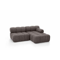 ECKSOFA L-Form Mini II Modular, Bouclé-Stoff Abriamo, Braun, Rechts, Selia - Braun, Holz (190/160cm) - Kaiser Möbel