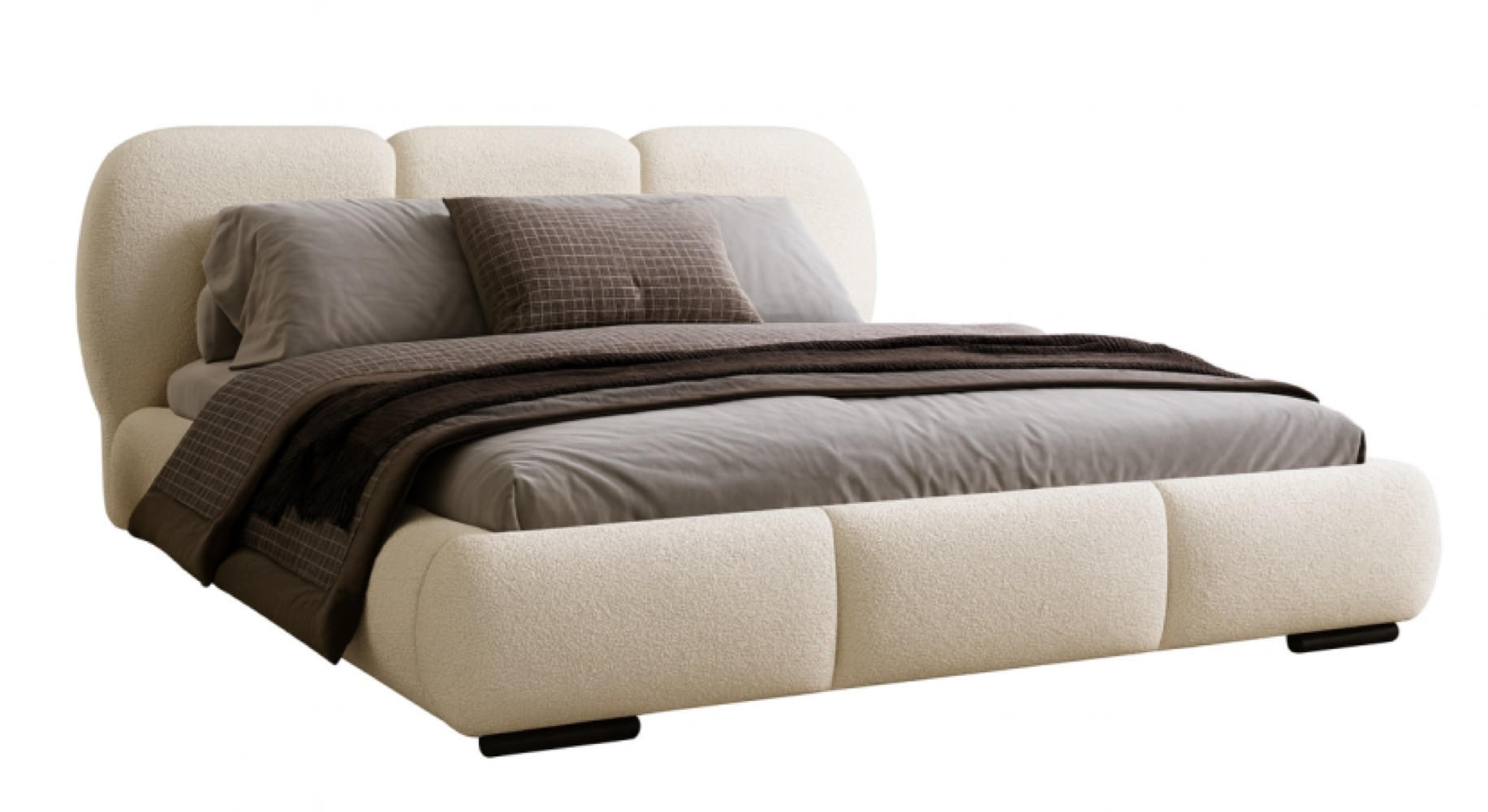 BETT Creme ROZA Mit Bettkasten 180x200 cm - Ecru, Textil (180/200cm) - Sepro Meble
