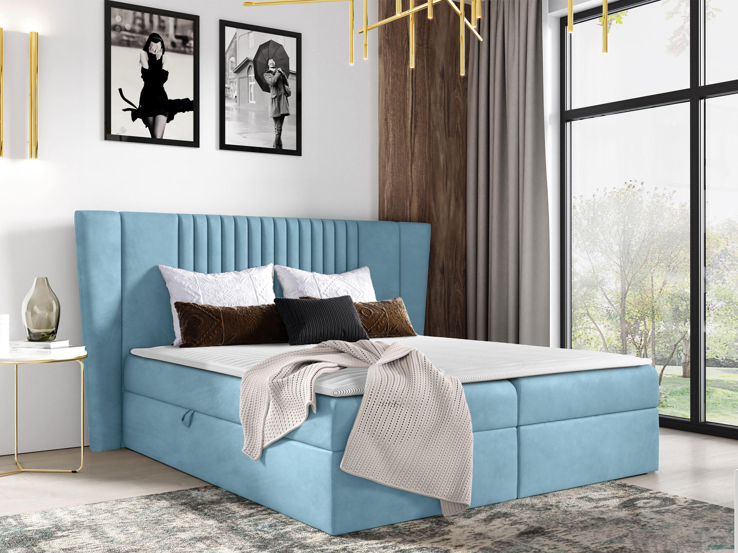 BOXBETT Spark - Hellblau, Holz (120/200cm) - MIRJAN24