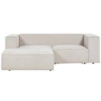 2-SITZER-ECKSOFA hellbeige linksseitig Vernon - Weiß, Textil (236/175cm) - Beliani
