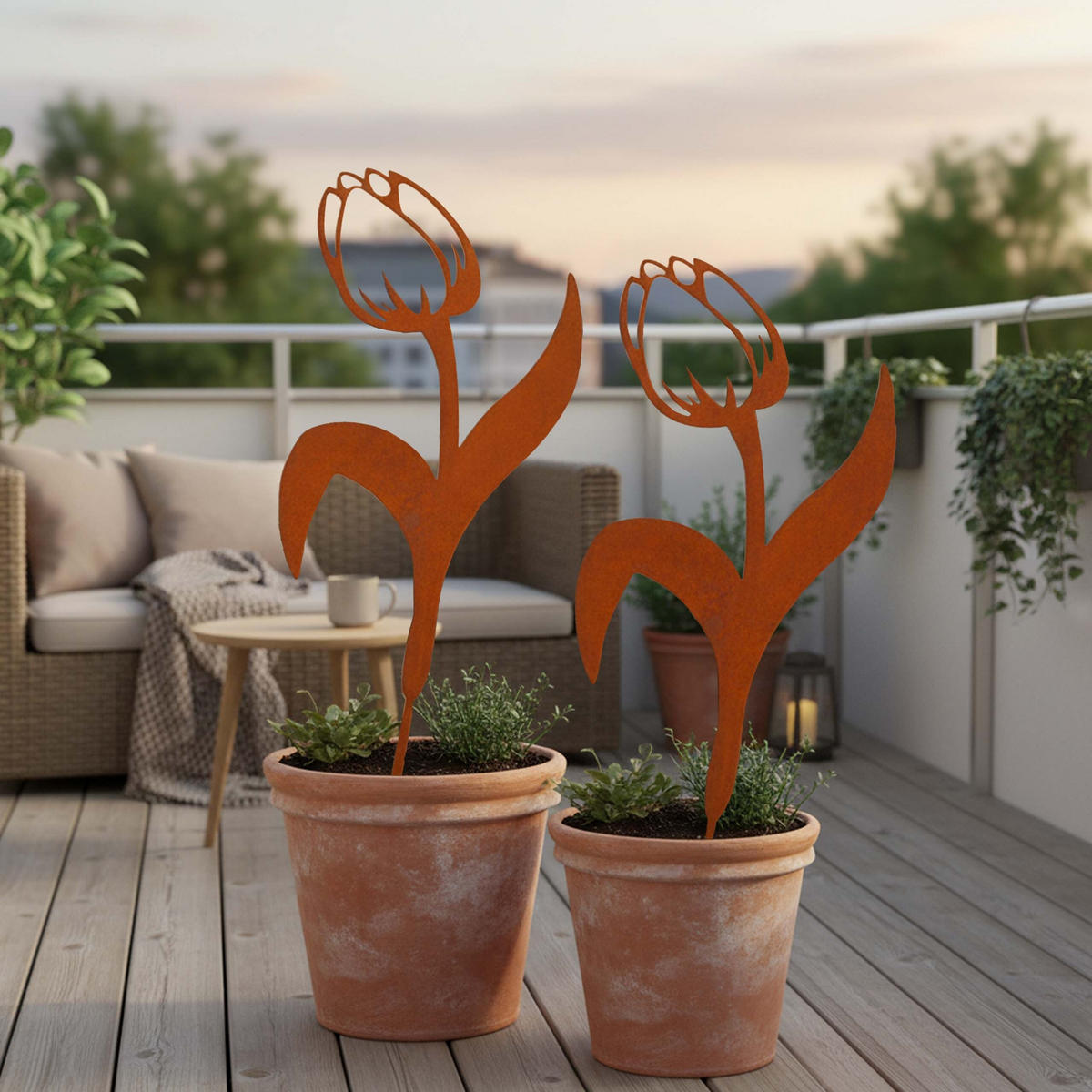 2XZÁHRADNÝ zápich - hnedá, kov (0.2cm) - Relaxdays