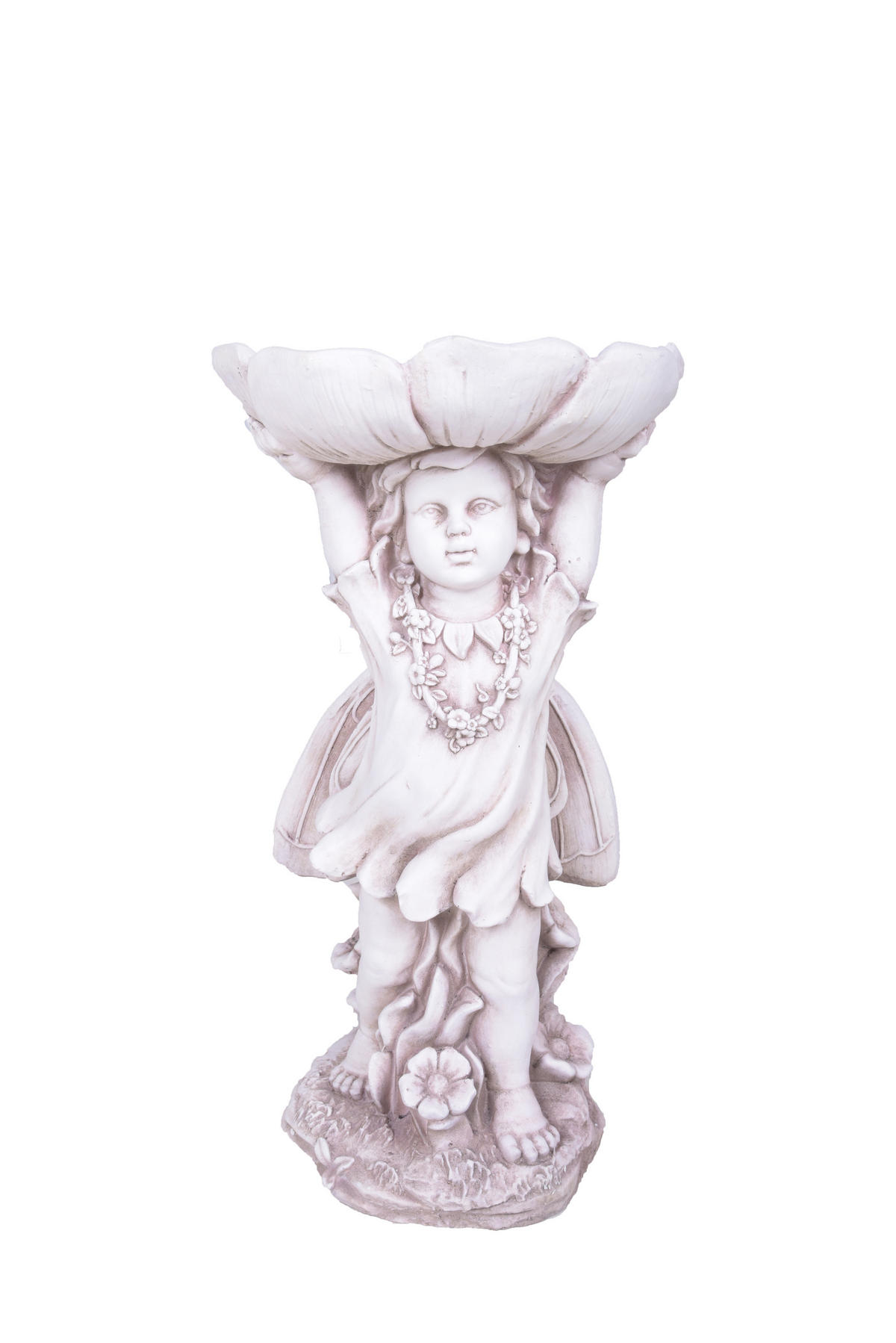 GARTENFIGUR Uwe Weiß 64x33x35cm - Weiß, Kunststoff (33/64/35cm) - DELUKE
