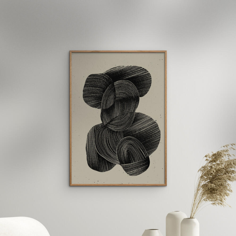POSTER mit Rahmen Treechild - Straw No.2 - Eichefarben/Schwarz, Holz/Papier (30/40cm) - Poster&Frame