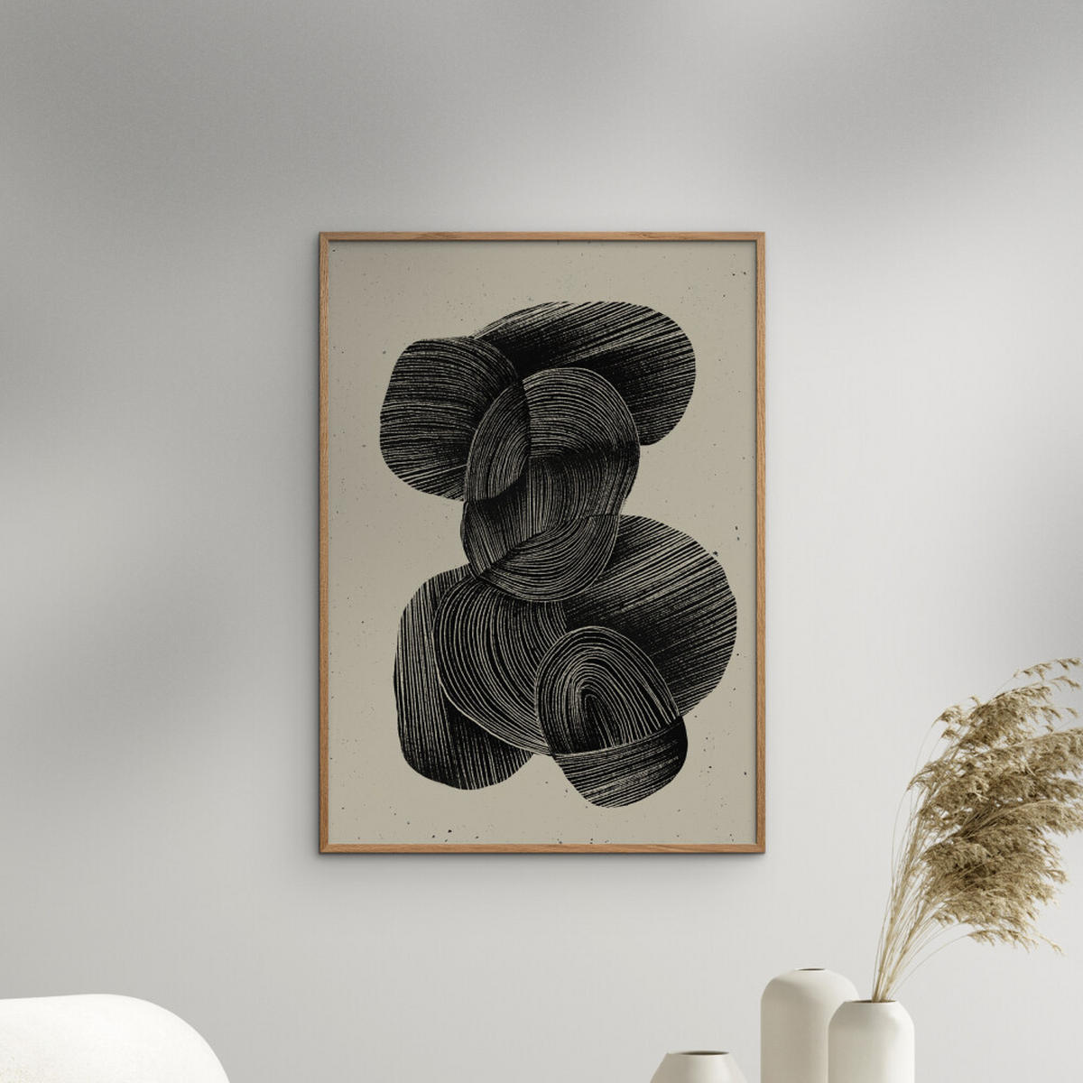 POSTER mit Rahmen Treechild - Straw No.2 - Eichefarben/Schwarz, Holz/Papier (30/40cm) - Poster&Frame