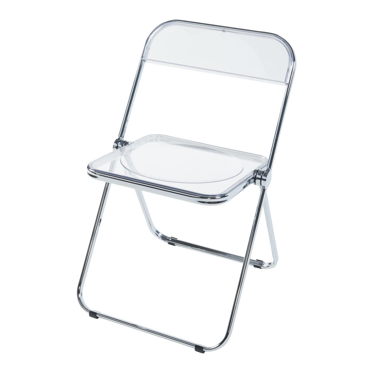 KLAPPSTUHL-SET Pornainen 2 TLG. - Transparent, Metall (46/74/47cm) - [en.casa]