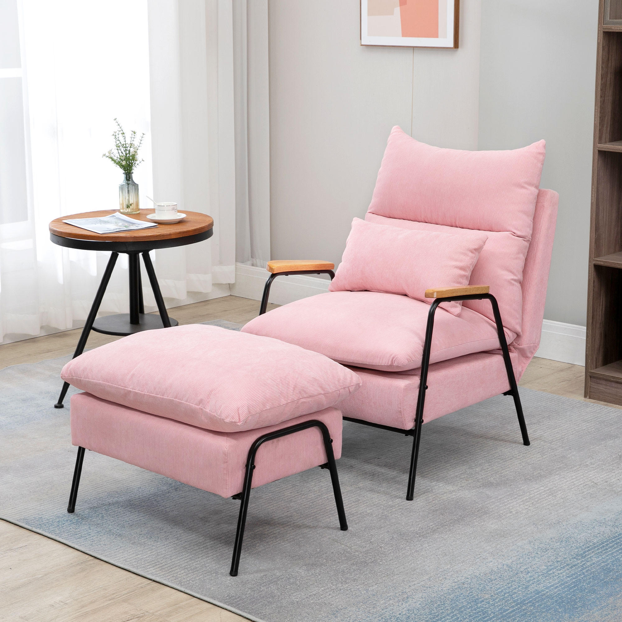 RELAXSESSELSET Rosa - Rosa, Metall (91.5/88/68cm) - HOMCOM