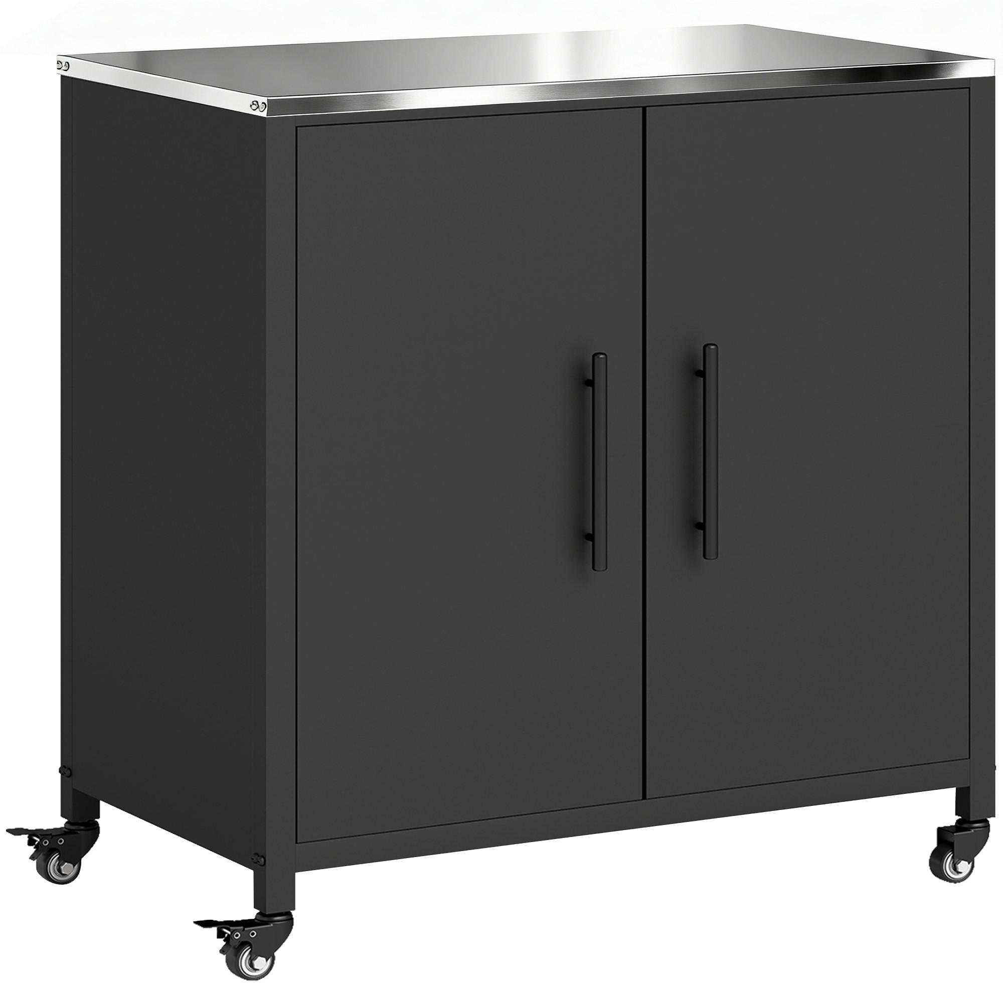 PFLANZTISCH mit Stauraum 80/50/90 cm - Schwarz, Metall (50/90/80cm) - Outsunny