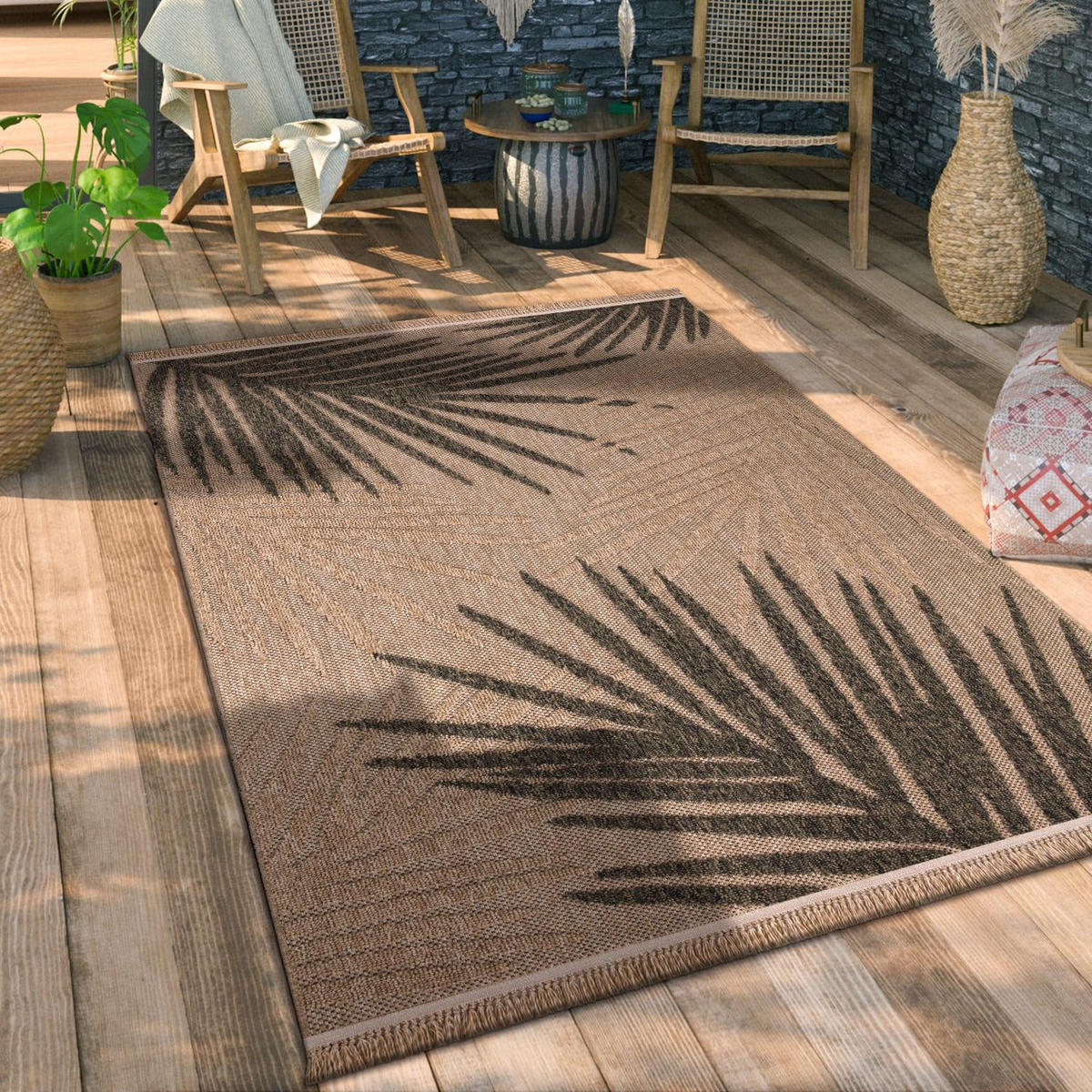 OUTDOOR-TEPPICH COLOGNE 491 BEIGE 200X280 - Beige, Kunststoff (200/280cm) - Paco Home