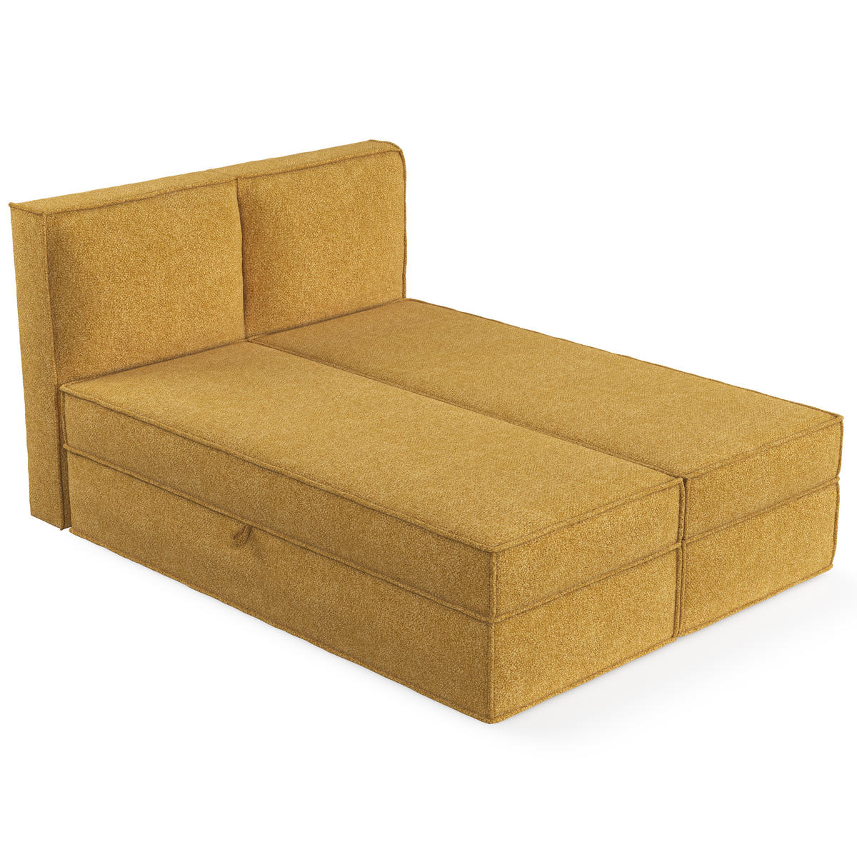 BOXBETT Bergen Gelb 200/200 cm mit Matratze - Gelb/Schwarz, Holz/Holzwerkstoff (200/200cm) - Maison de Reve