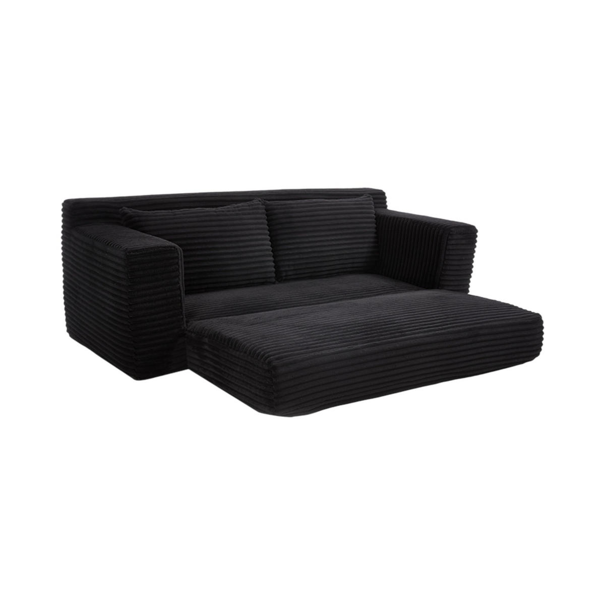 SCHLAFSOFA 2-in-1 ausklappbar Cord Schwarz - Schwarz, Holzwerkstoff (85/62/180cm) - Meubliv