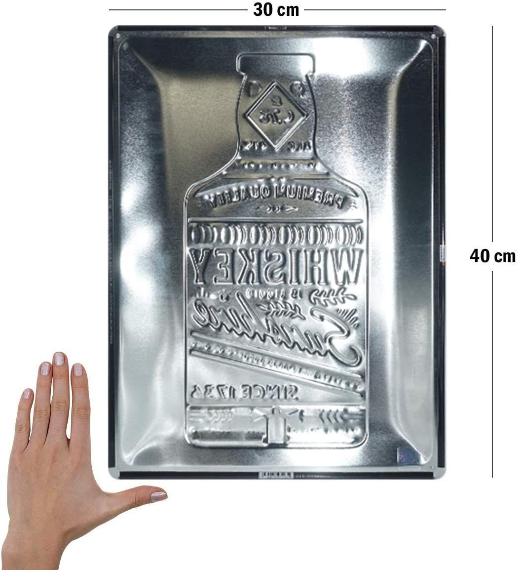 BLECHSCHILD 30/40 cm Open BarWhiskey Sunshine - Multicolor, Metall (30/40/0.2cm) - Nostalgic-Art