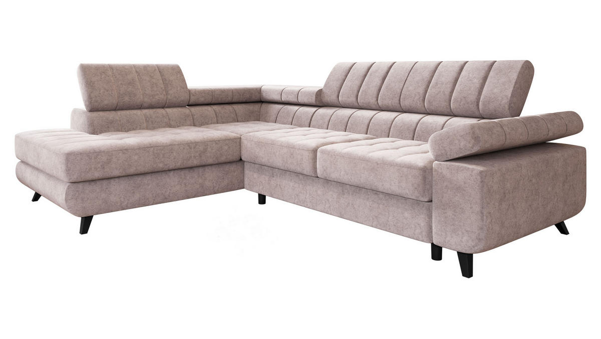 ECKSOFA Nord Premium, Seite: Links - Anthrazit/Hellgrau, Holz/Textil (264/203cm) - MIRJAN24