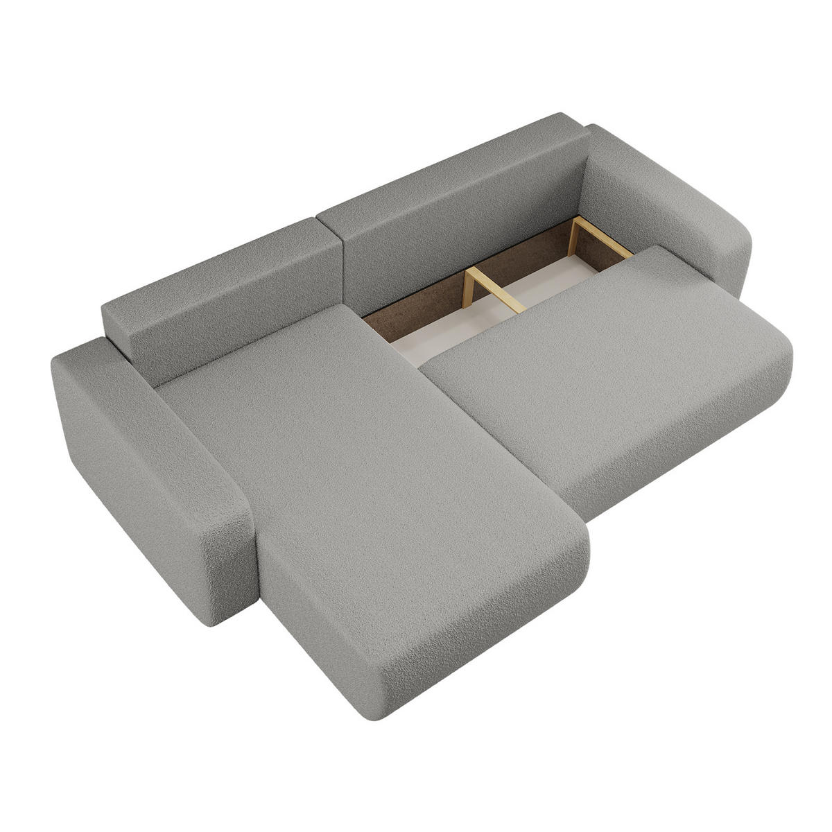 SCHLAFSOFA MILANO XL Und Bettkasten Stoff Quelle Grau Links - Grau, Holz (145/82/274cm) - Kaiser Möbel