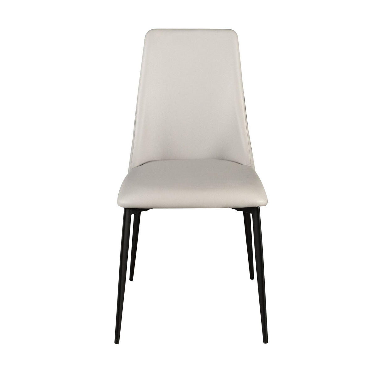 STUHL Hellgrau Kunstleder 46/58/88 cm - Hellgrau/Schwarz, Leder/Metall (46/88/58cm) - ANGEL CERDA