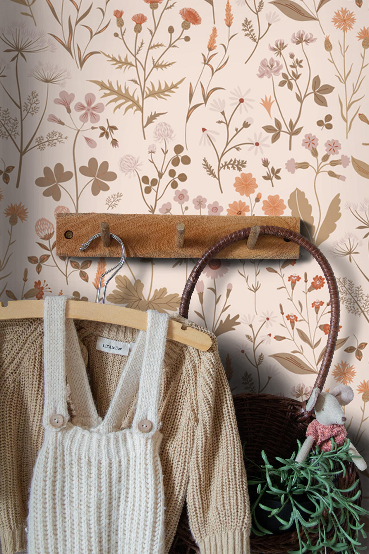 TAPETE Feldblumen 53 cm x 10.05 m - Beige, Papier (53/1000cm) - ESTAhome