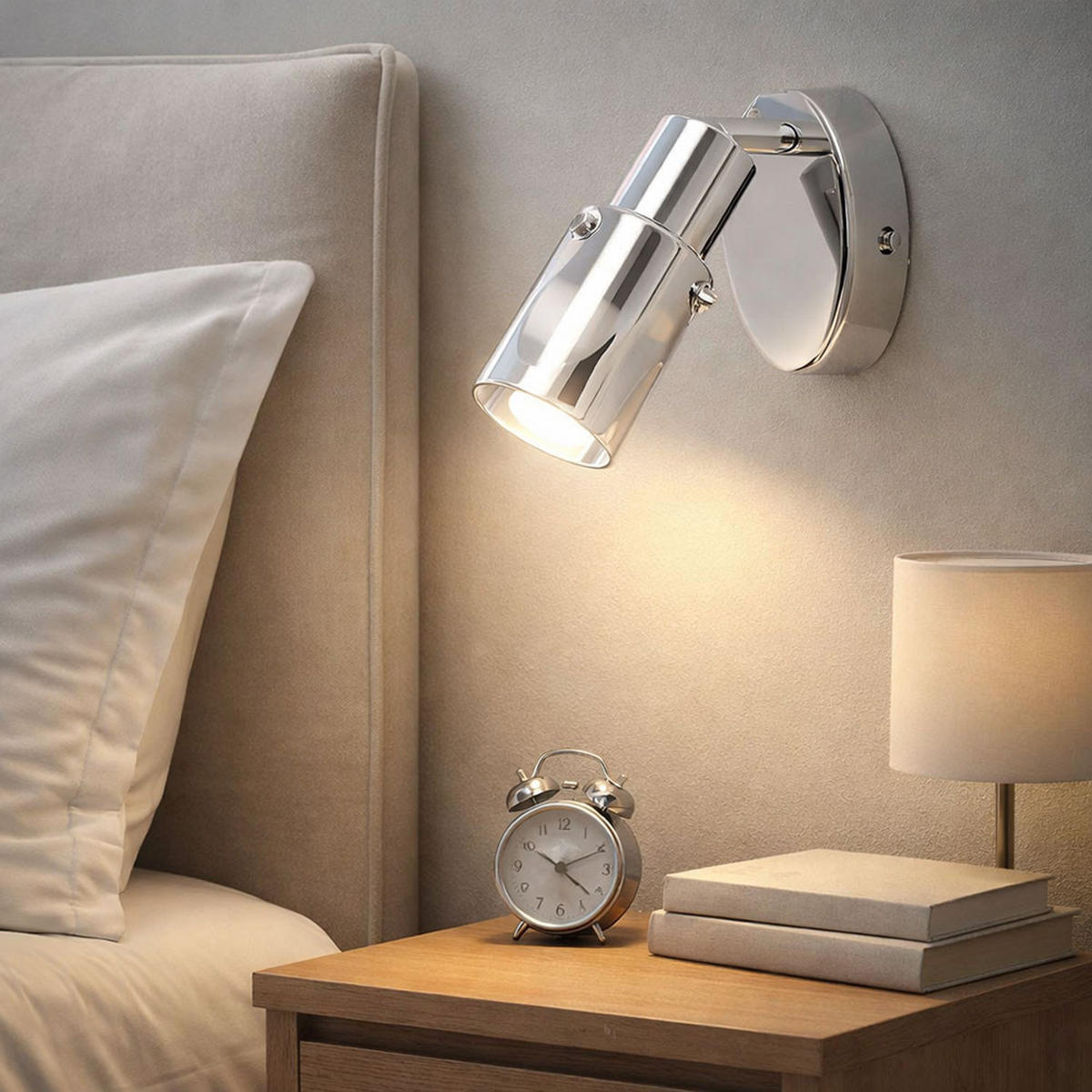 WANDLEUCHTE Chrom Glas satiniert Silber - Silberfarben, Glas (10.5/10/10.5cm) - Briloner