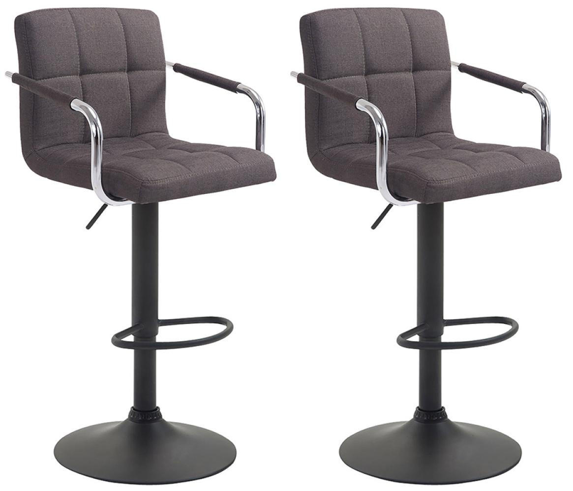 BARHOCKER 2er Set Stoff dunkelgrau - Dunkelgrau/Schwarz, Textil/Metall (54/91/46cm) - CLP