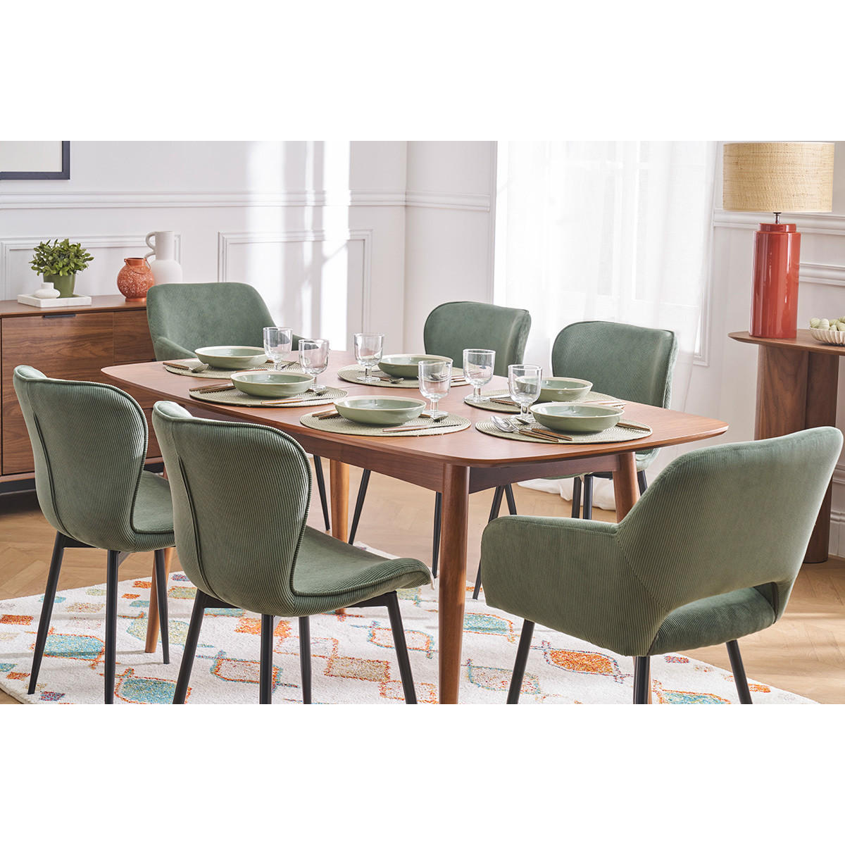 ESSTISCH Ausziehbar Nussbaum L130-160 cm NORDECO - Walnussfarben, Holz (160/90/75cm) - Miliboo