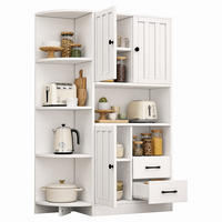 ECKSCHRANK mit 3 Türen und 2 Schubladen 104 x 35 x 155 cm Weiß - Weiß, Holzwerkstoff (35/155/104cm) - Beauniv