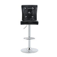 BARHOCKER 4er-Set Schwarz mit Kunstleder und Kristallknöpfen - Schwarz, Kunststoff (55/125/42cm) - PANGIVO