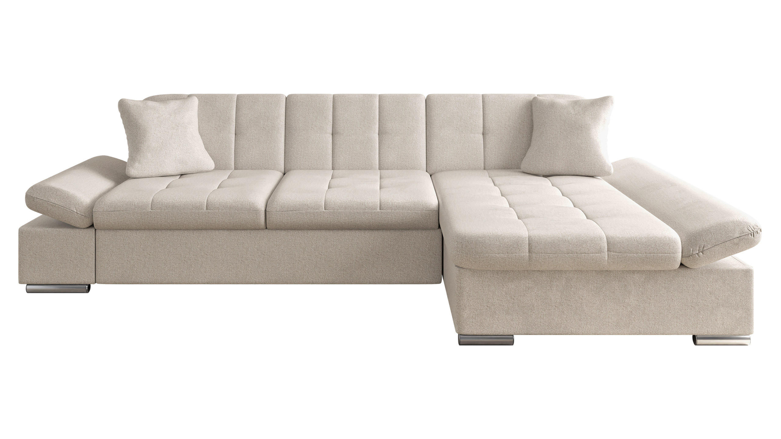 ECKSOFA Malwi, Seite: Rechts - Beige, Holz/Textil (278/161cm) - MIRJAN24