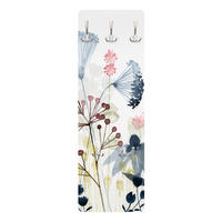 WANDGARDEROBE - Wildblumen Aquarell I 34/105 cm - Weiß, Holzwerkstoff (34/105/1.6cm) - Bilderwelten