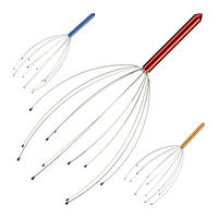 KOPFMASSAGEGERÄT - Rot, Metall (9/9/25.5cm) - Relaxdays