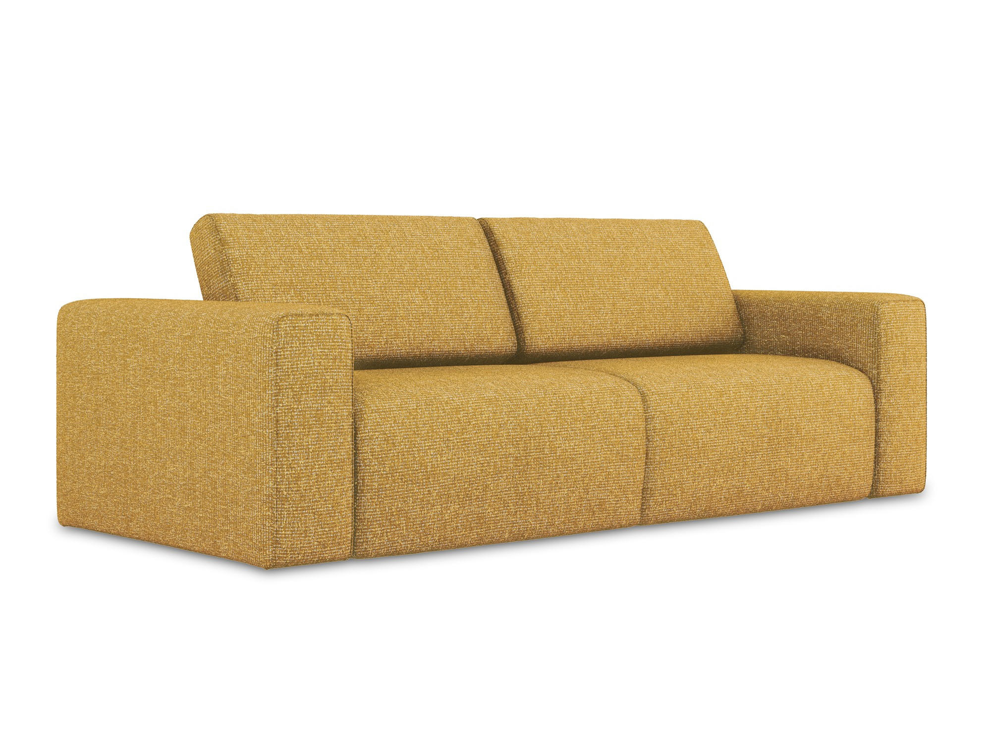 3-SITZER SOFA Strukturstoff Stoff Gelb - Currygelb/Gelb, Kunststoff/Textil (224/80/103cm) - Makamii