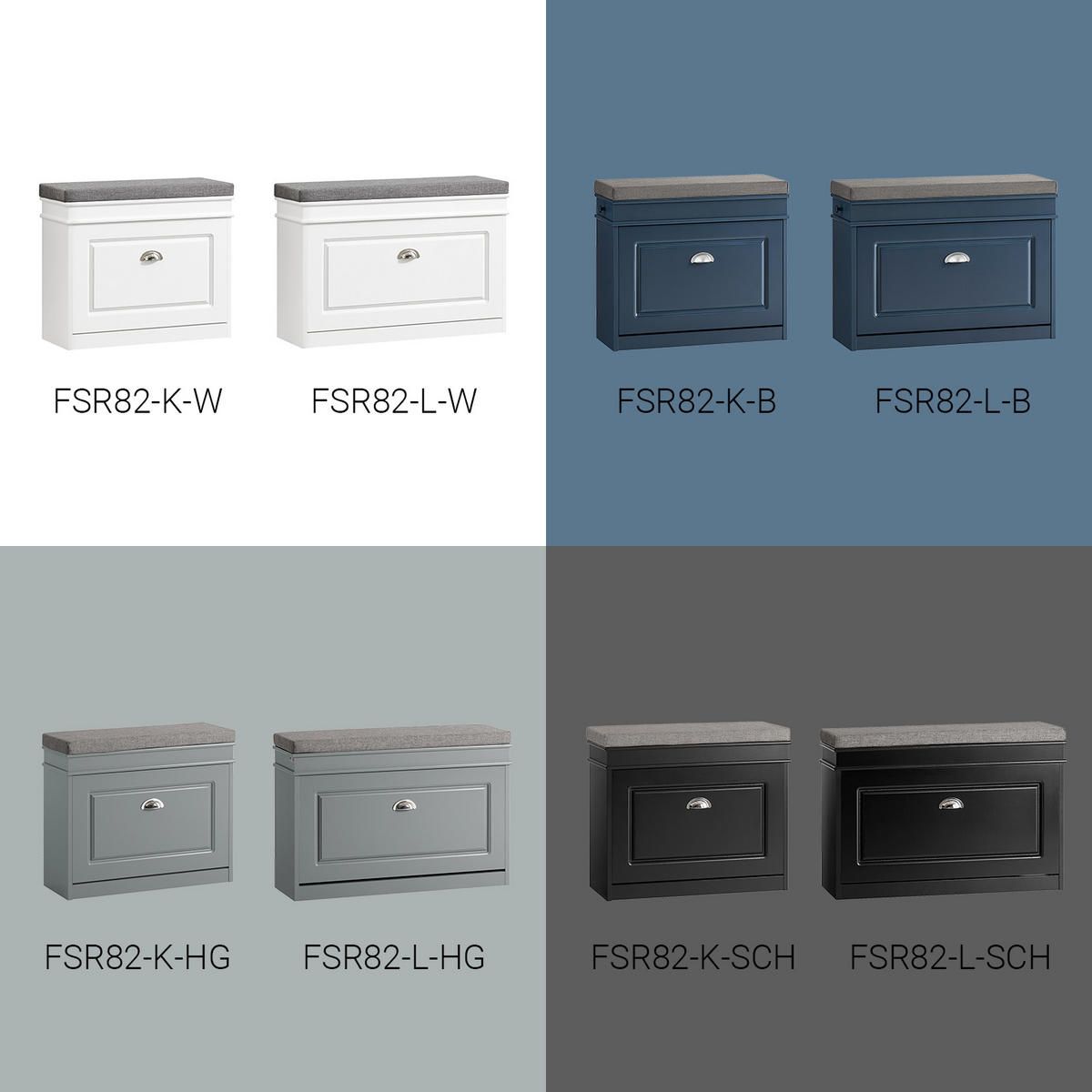 SCHUHBANK mit Sitzkissen und Klappe, Weiß 75x51x24cm - Weiß, Holzwerkstoff (75/51/24cm) - SoBuy