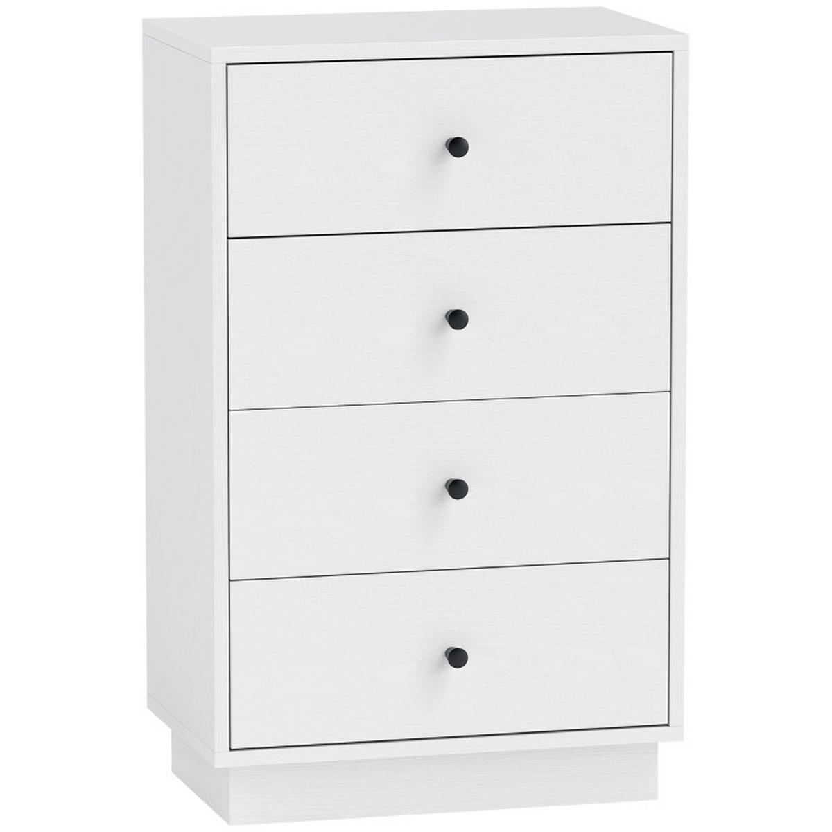 KOMMODE DE-38020 47/29/75 cm mit 4 Schubladen Weiß - Weiß, Holzwerkstoff (47/75/29cm) - ComfortXL