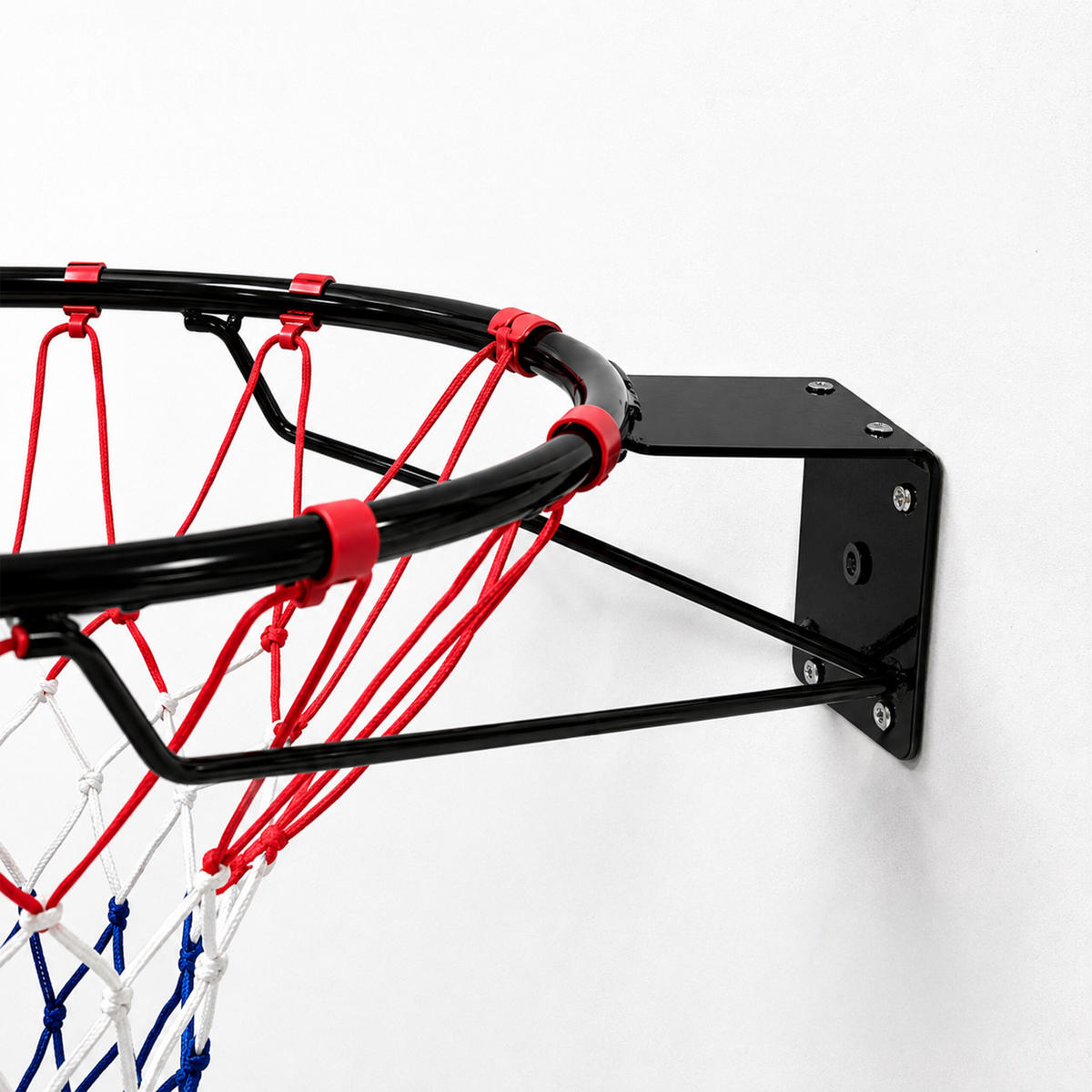 BASKETBALLKORB Schwarz Wandmontage 45 cm - Multicolor, Textil/Metall (45cm) - Relaxdays