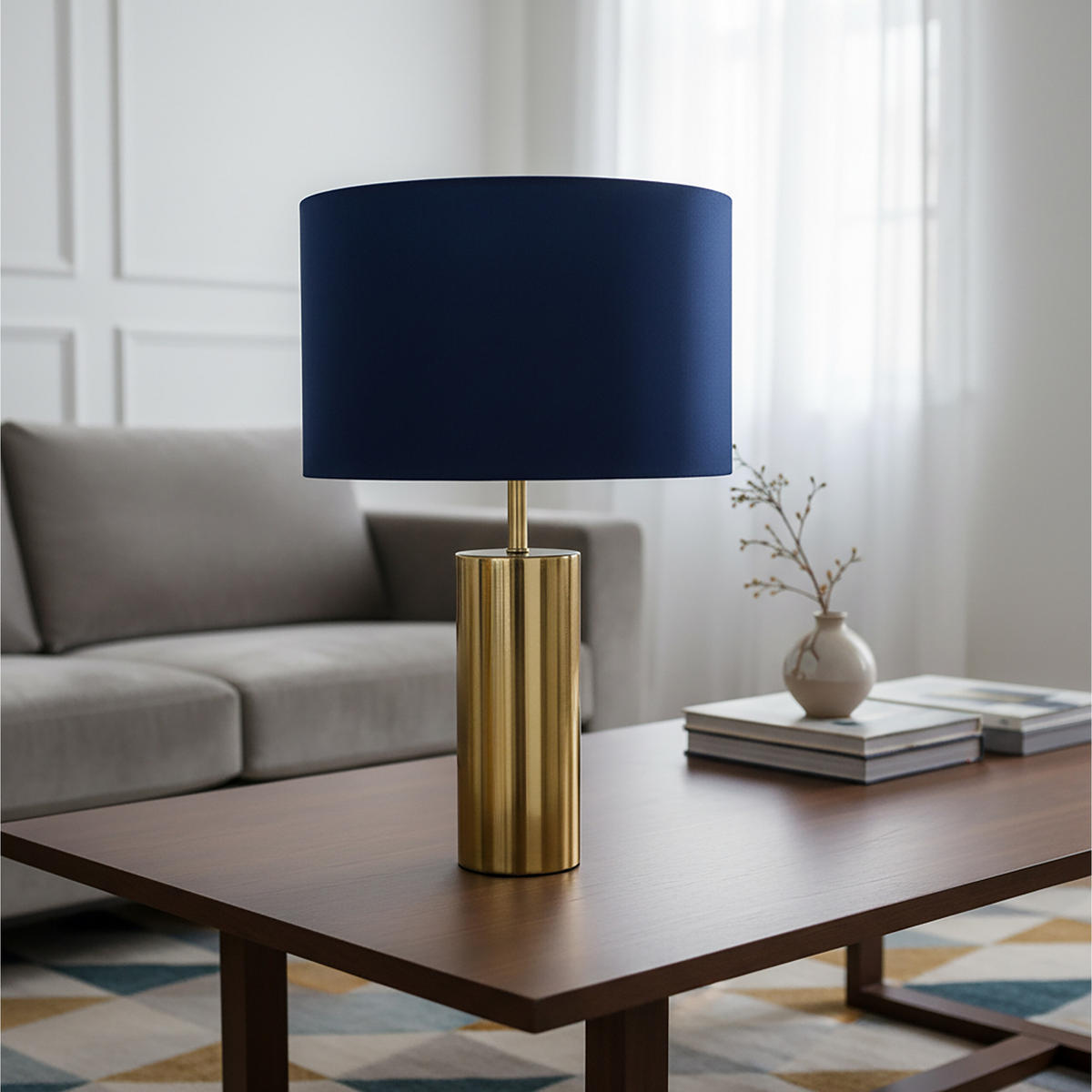 TISCHLAMPE - Multicolor, Textil/Metall (32/32/51cm) - Relaxdays