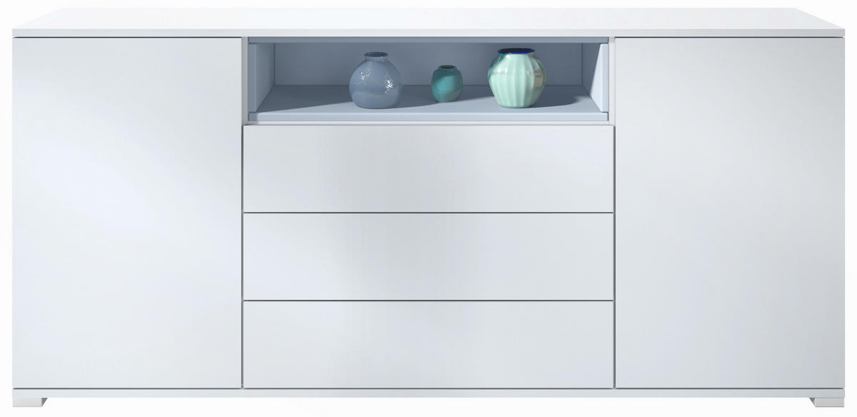 SIDEBOARD Skadu Denim matt - Pastellblau, Holzwerkstoff (166.5/75.5/35cm) - Vladon