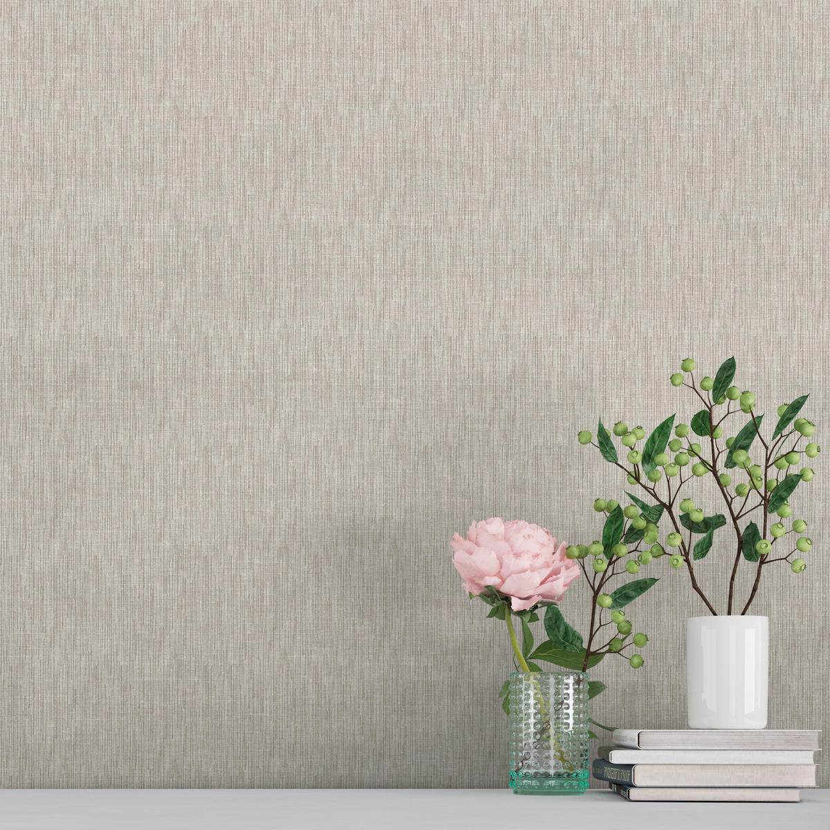 TAPETE Leinen-Optik 53 cm x 10 m - Beige, Papier (53/1000cm) - Sanders & Sanders