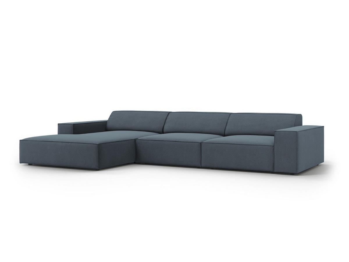 ECKSOFA links Jodie aus strukturiertem Stoff blau 4 Sitzplätze - Blau, Textil (166/284cm) - Micadoni